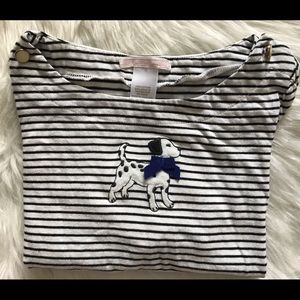 Janie and Jack black and white stripe shirt